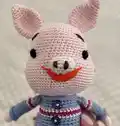 Adorable Pinky Pig Amigurumi Pattern step 2 - assembly progress