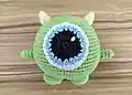 Mike Wazowski Amigurumi Pattern step 3 - details and accessories