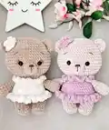 Plush Ballerina Bear Amigurumi Pattern step 2 - assembly progress