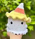 No Sew Ghosts Wearing Hats Amigurumi Pattern step 2 - assembly progress