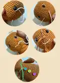 Cute Gingerbread Man Amigurumi Pattern step 2 - assembly progress