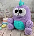 Monster Surprise Mr. Love Amigurumi Pattern step 2 - assembly progress