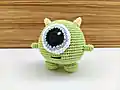 Mike Wazowski Amigurumi Pattern step 4 - final assembly and finishing