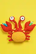 Crab Amigurumi Pattern step 2 - assembly progress