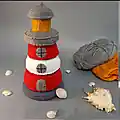 Lighthouse Stacking Toy Amigurumi Pattern step 1 - construction progress