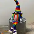 Pride Rainbow Gnome Amigurumi Pattern step 2 - assembly progress