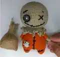 Trick or Treat Sam Amigurumi Pattern step 2 - assembly progress