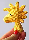 Snoopy Amigurumi Pattern step 1 - construction progress