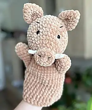 Boar Hand Puppet Amigurumi Pattern