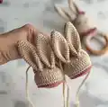 Adorable Bunny Booties Crochet Pattern step 1 - construction progress
