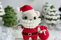 Santa Christmas Cat Amigurumi Pattern step 1 - construction progress