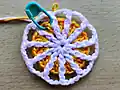 Citrus Slice Coasters Pattern step 4 - final assembly and finishing