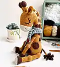 Ollie the Giraffe Amigurumi Pattern step 1 - construction progress