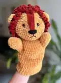 Lion Hand Puppet Amigurumi Pattern step 4 - final assembly and finishing