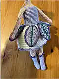 Iris Doll Amigurumi Pattern step 4 - final assembly and finishing