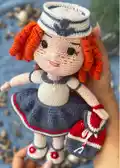 Sailor Girl Amigurumi Pattern step 3 - details and accessories