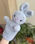 Bunny Hand Puppet Amigurumi Pattern step 1 - construction progress