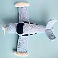 Plush Bonanza Beechcraft V-tail Crochet Pattern step 2 - assembly progress