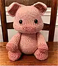 Adorable Pig Amigurumi Pattern step 1 - construction progress