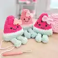 Wendi the Watermelon Amigurumi Pattern step 1 - construction progress