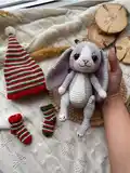 Christmas Bunny Amigurumi Pattern step 2 - assembly progress