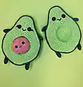 Avocado Family Amigurumi Pattern step 1 - construction progress