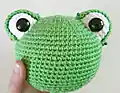 Frog Prince Amigurumi Pattern step 2 - assembly progress