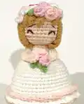 Reversible Flower Bouquet & Bride Amigurumi Pattern step 1 - construction progress