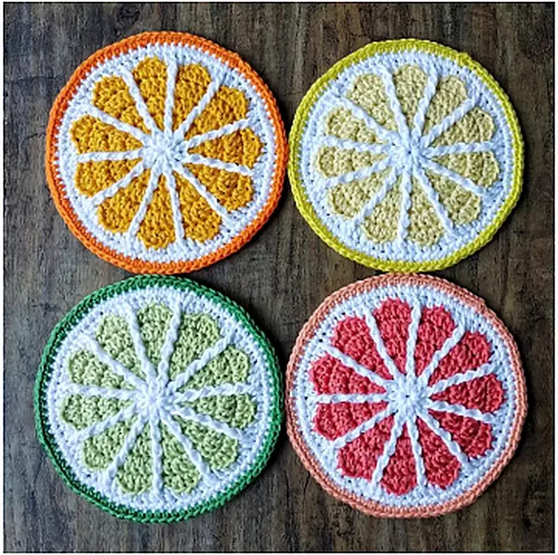 Premium crochet pattern: Automation Test Citrus Slice Coaster Pattern - Beginner Friendly level tutorial with complete instructions