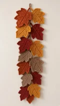 Autumn Maple Leaf Wall Hanging Crochet Pattern step 1 - construction progress